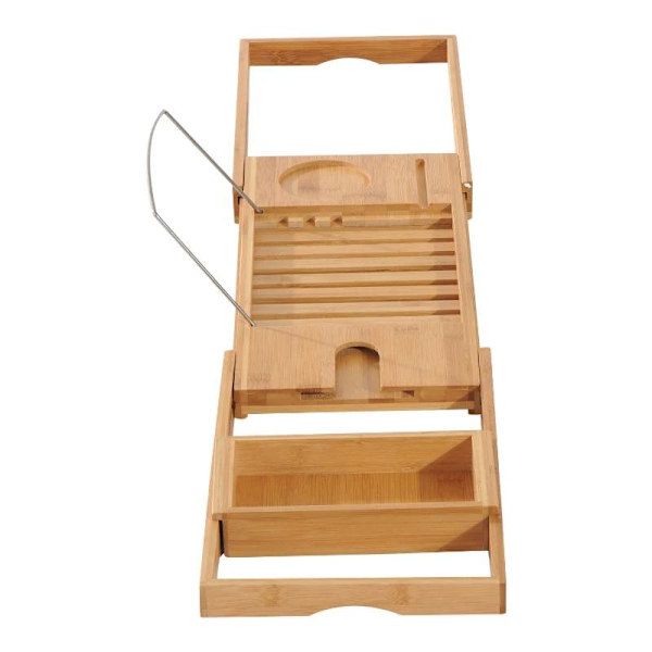 Rootz Badkarshylla - Badkarsbrygga - Badkarsstöd - Badkarsbricka- Badkar - Bambu - Natur - (70-105) X 21,8 X 5 Cm