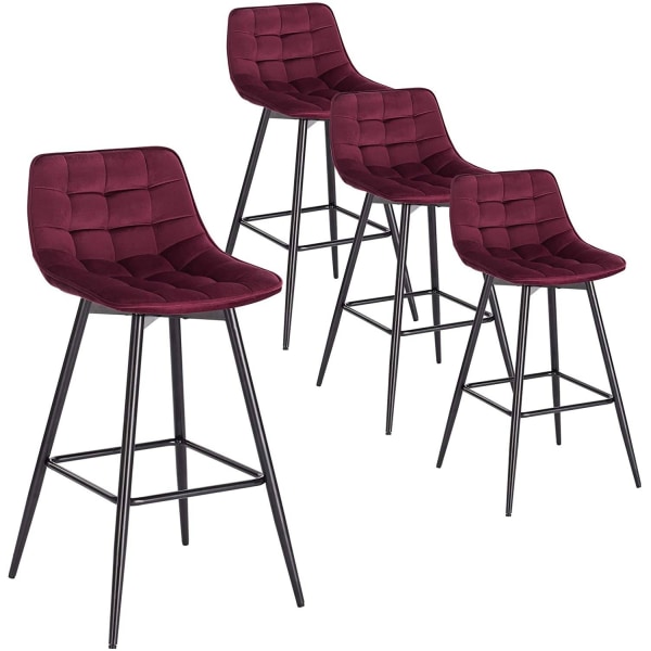 Rootz baarijakkara - Työpöytäjakkara - Design-jakkara - samettia ja metallia - Mukava ja ergonominen - Kestävä ja vakaa - Monipuolinen ja tyylikäs - 4