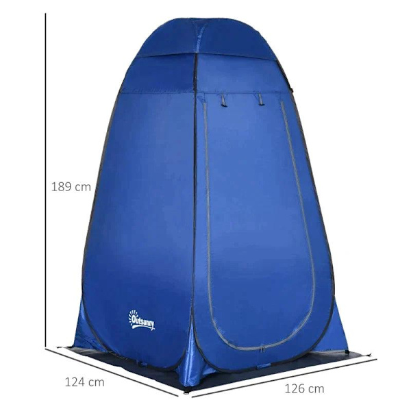 Rootz brusetelt - Sammenfoldeligt brusetelt - Pop-up brusetelt - Pop Up telt - Polyester/stål - Mørk/Blå/Sølv - 126cm x 124cm x 198cm