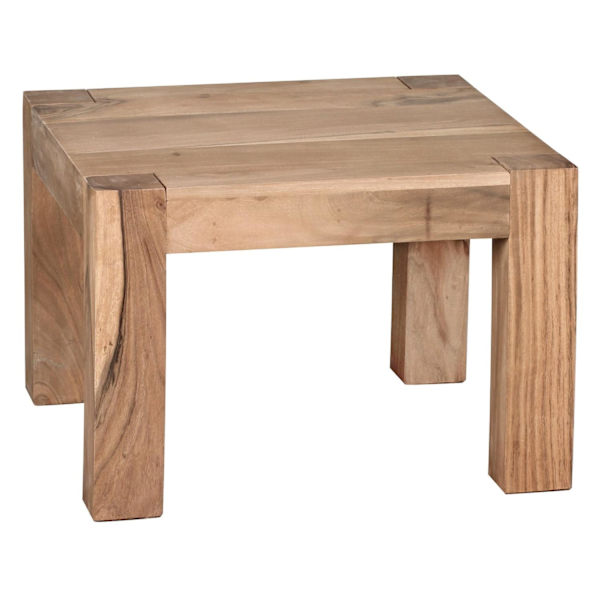 Rootz soffbord massivt trä Acacia 60 cm brett matsalsbord Design brunt bord i lantlig stil natur