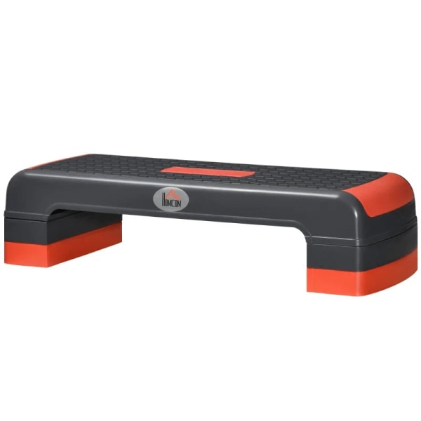 Rootz Stepper - Højdejusterbar - Aerobic Stepper - Plast - Skridsikker overflade - Rød + Sort - 78L x 28W x 10/15/20H cm