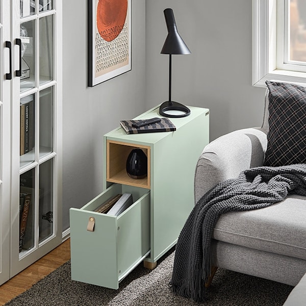 ROTZ SOFA SIDA TABLE - END TABLE - Sängbordet - 3 lådor för förvaring - Pine MDF Stabilitet - 24 x 60 x 60 cm