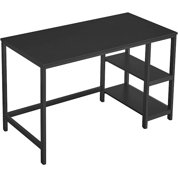 Rootz Skrivebord - Computerbord - Kontorbord - Opbevaringsplads - Industrielt - Forarbejdet træ - Stål - Sort - 120 x 60 x 75 cm
