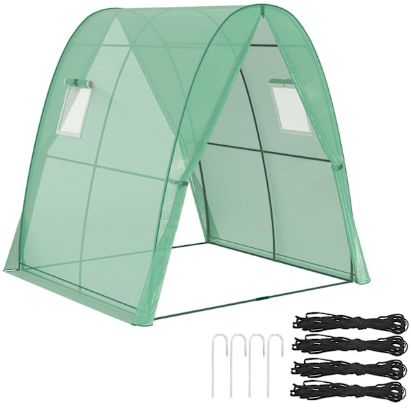 Rootz välvt växthus - folie tomathus - bärbart växtskydd - stabilitet och optimal ventilation - 1,8 x 1,8 x 2 m