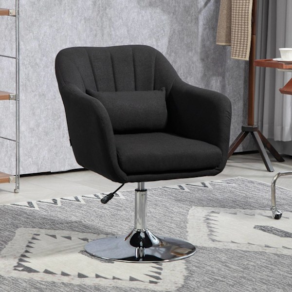 Rootz Swivel Office Stol - Højdejusterbar - Roterende lænestol - Maksimal komfort - 60 cm x 60 cm x 79-91 cm - Sort