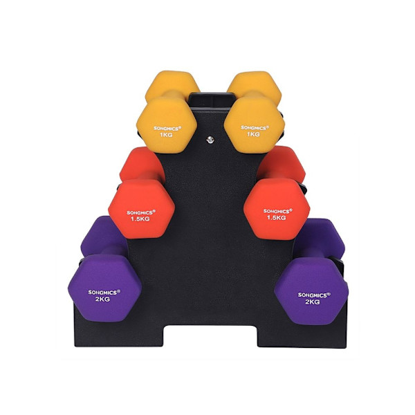 Rootz Hantlar Set - Justerbara hantlar - Gummibelagda hantlar - Home Gym Hantlar - Fitness Hantlar - Sexkantig form - Gratis hantelställ - Gjutjärn me