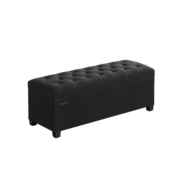 Rootz Ottoman Säilytysjakkara - Säilytyspenkki - Pehmustettu penkki - MDF-rakenne - 40cm x 110cm x 40cm - Muste musta