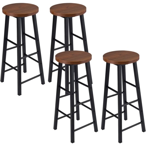 Rootz Industriel Barstol - Bordskammel - Kitchen Island Stol - Robust stålstel - Alsidigt og beskyttende design - Nem montering - 71 cm Sædehøjde x 30