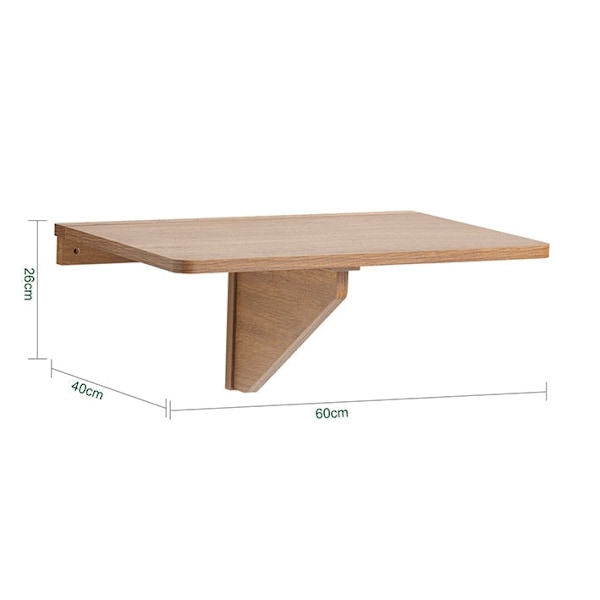 Rootz Vægmonteret Foldebord - Køkkenbord - Skrivebord - Pladsbesparende design - Holdbart PB-materiale - Ideelt til små rum og børneværelser - 60 cm x