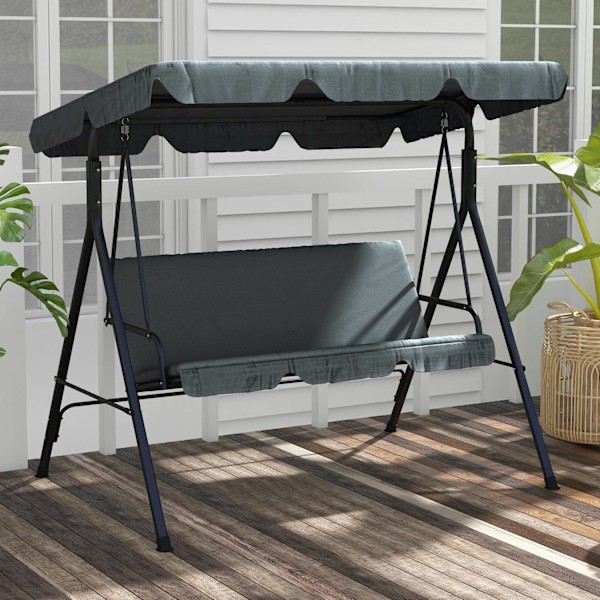 Rootz Hollywood Garden Swing - 3 -paikkainen keinupöytä - ulkoterassi keinu - teräsrunko - 172 x 110 x 153 cm - ihanteellinen auringonsuojaus