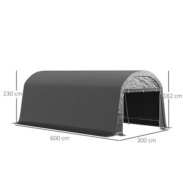 Rootz Garden Shed - Tool Tent - Ställ in garage - Vattentät - UV -resistent - 300 cm x 600 cm x 230 cm - Hållbart skydd