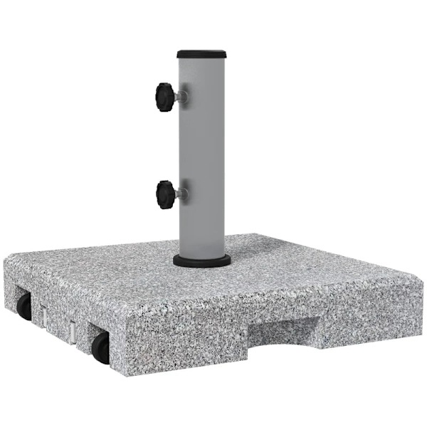 Rootz parasolstativ - Parasolholder - Parasolbase - Hjul til paraplystænger - Vejrbestandig - Grå - 41L x 41W x 37,5H cm