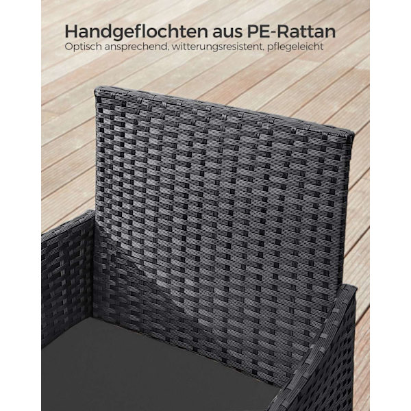 Rootz 7-delt udendørs møbelsæt - brunt taupe terrassesæt - rattan sofasæt - galvaniseret metalstel - VFT-puder - polyesterbetræk - 99 cm x 54,5 cm x 8
