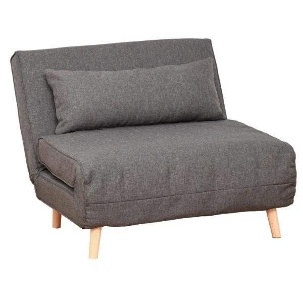 Rootz Single Sofa Bed - Sofa Bed - Folding Sofa - Adjustable Backrest Lounger - Gray - 95 x 95 x 80 cm