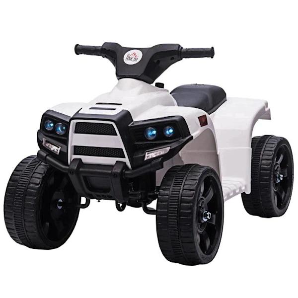 Rootz Mini Electric Quad - Lasten sähköiset ATV-rattaat - Sähkömoottoripyörä 2 ajovalolla - Sähköinen mönkijä - Rantaauto - Musta/Valkoinen - 65 x 40