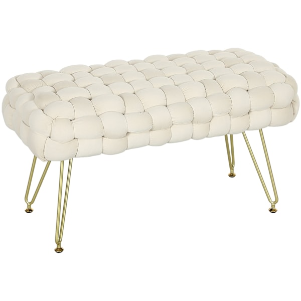 Rootz Moderne afføring - Ottoman - Soveværelsesbænk - Velvet Stof Comfort - 76 cm x 38 cm x 41,5 cm