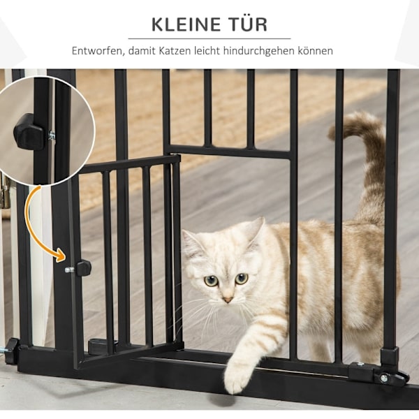 Rootz Pet turvaportti - Koiran oven suoja - Säädettävä leveys - Teräs - Automaattinen sulkeminen - Kaksoislukkojärjestelmä - 68cm x 104cm x 5cm