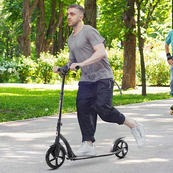 Rootz Scooter - Børnescooter - Kick Scooter med støddæmpning - Sammenfoldelig - Aluminium - Sort - 92,5 x 37,5 x 87-101,5 cm