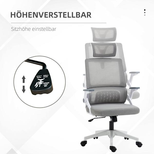 Rootz Vinsetto kontorsstol - Skrivbordsstol - Ergonomisk stol - Ultimat komfort - Justerbar höjd - Svankstöd - 58cm x 61cm x 102-119cm