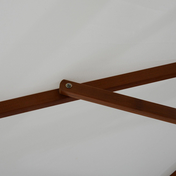 Nancy's Buckeye Parasol - Tuinparaplu - Hout - Marktparaplu - 2,7m Diameter - Wit - Bruin