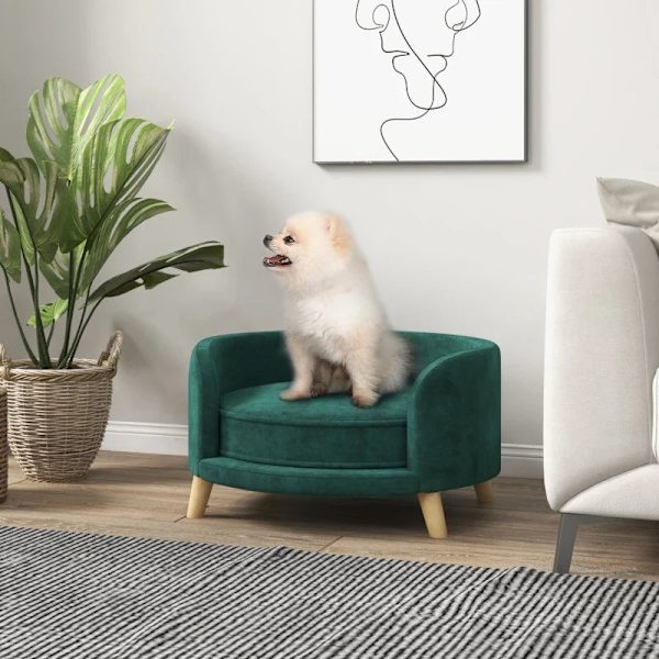 Rootz koiransänky - Paksu tyyny - Koirasohva - Tyylikäs muotoilu - Lemmikkieläinsohva - Eukolyptus - Eukalyptuspuu - Vihreä - 68L x 68W x 35K cm