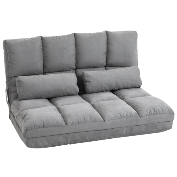 Rootz 2-i-1 golvstolsäng - Justerbart ryggstöd - Bäddsoffa - Hög komfort - Slitstark stålstomme - 102L x 73W x 53H cm (Soffa) / 102L x 167W x 11H cm (
