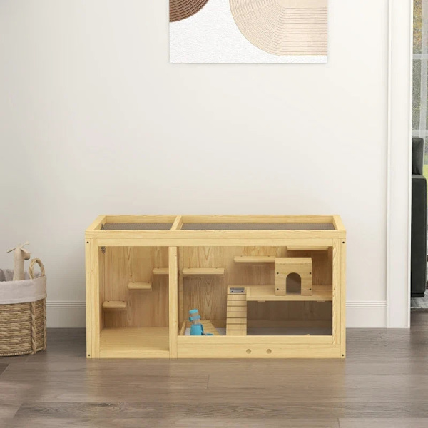 Rootzin pieneläinhäkki - Vesipullo - Hamsterin häkki - Sisältää tarvikkeet - Juoma - Kuusi - Luonnollinen - 100 X 50 X 50 cm