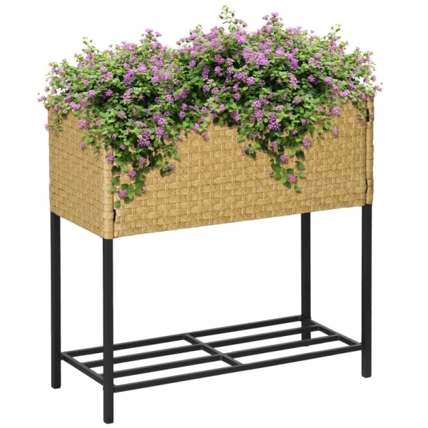 Rootz Upphöjd bäddplanterare Trädgårdsbädd - Förhöjd plantering - Utomhusplanterare - Slitstark PE-rotting - Ergonomisk design - Mångsidiga plantering