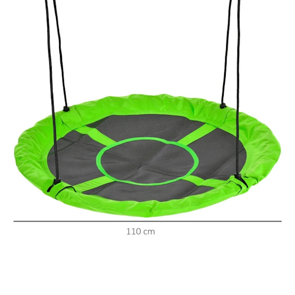 Rootz barngunga - Nestgunga - Väderbeständig - Upp till 100 kg - Längdjusterbara rep - Grön - Ø110cm x 170cm