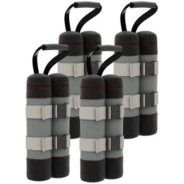 Rootz Gazebo - Gazebo Sandsække - Sandsække Sæt med 4 - Sandfri med stropper - Oxford Polyester - Vejrbestandig - Sort - 20L x 10W x 43H cm