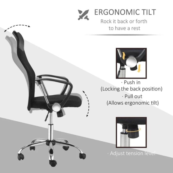Rootz Office Chair - Gaming Chair - Desk Chair - Swivel Chair With Rocker Function - Height Adjustable - Foam - Black