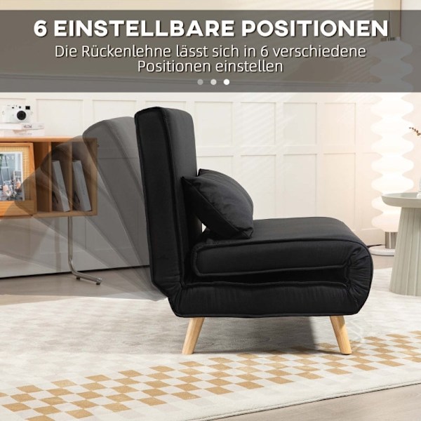 Rootz Sovesofa - Cabriolet sofa - Futon - Blødt stof - Fleksibelt ryglæn - 94 cm x 78 cm x 80 cm - Cremehvid - Nem montering