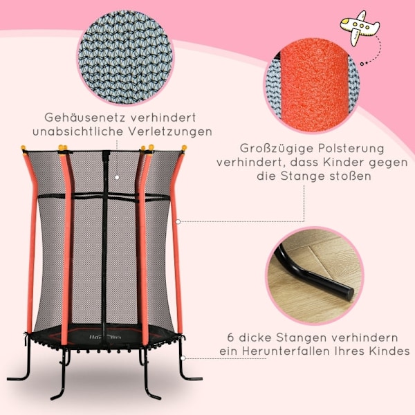 Rootz børnetrampolin - børne indendørs trampolin - sikker trampolin - sjov og balance træning - Ø163,5 x 190H cm
