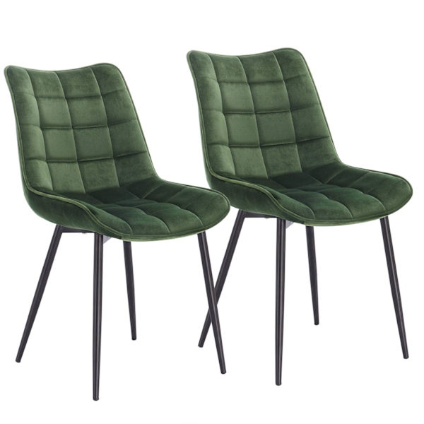 Rootz Set med 2 matstolar - Sammetssits - Metallben - Hållbar och långvarig - Bekväm och ergonomisk - Mångsidig design - 85,5 cm x 46 cm x 40,5 cm