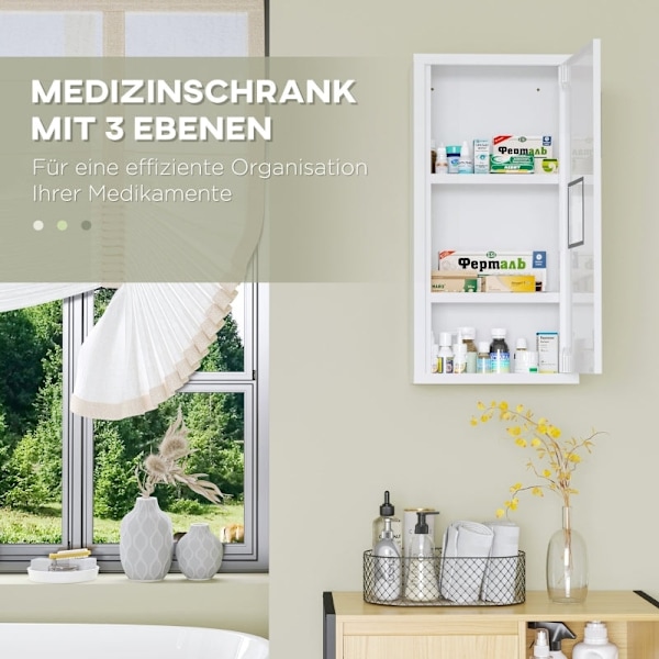 Rootz Kleankin Medicinskåp - Första hjälpen-skåp - Medicinsk förvaring - Säker magnetisk stängning - Effektiv organisation - Snabb identifiering - 30L