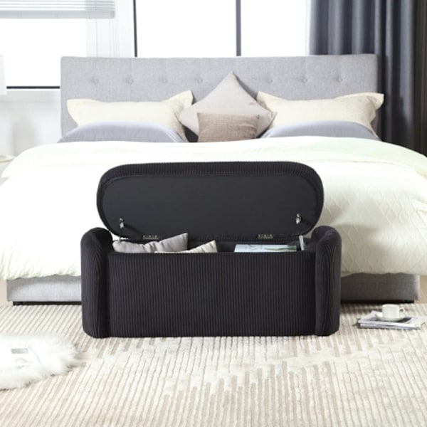 Rootz Modern Storage Taburet - Ottoman - Fløjlsbænk - Generøs opbevaring - 112L x 41W x 42H cm