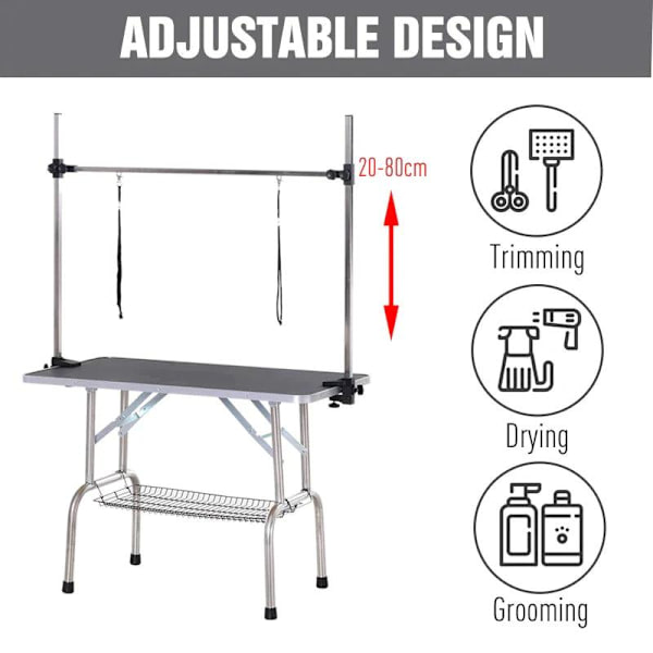 Rootz Grooming Table - Pet Grooming Table - Animal Grooming Table - Shearing Table - Dogs Grooming Table - 107 x 60 x 170 cm
