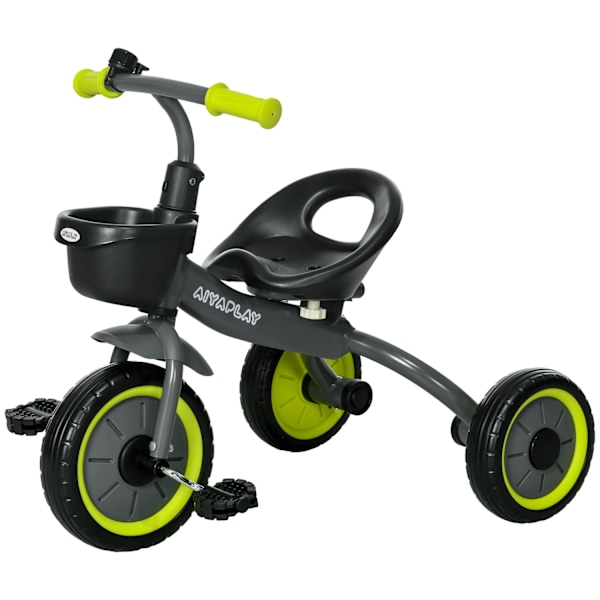 Rootz Tricycle til børn - Kids Ride -on - Toddler Bike - Justerbar sadel med ryglæn - 70,5 cm x 53 cm x 58 cm - Black -Green