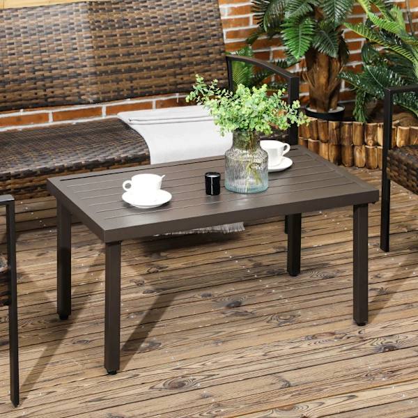 Rootz Havebord - Sidebord - Stålstel - Metalplade - Brun - 91 x 51 x 46 cm