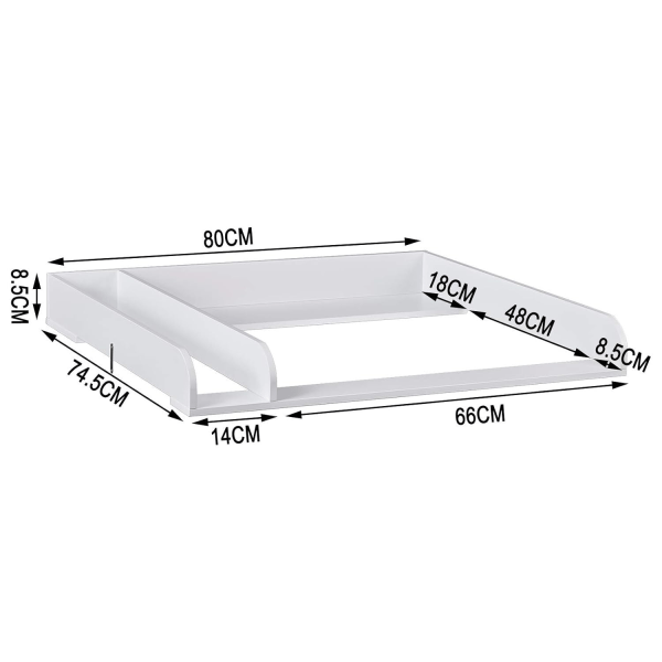 Rootz 2-i-1 skötbord - Barnkammare - Förvaringsenhet - Bekväm höjd - Säker design - Gott om förvaring - 80 cm x 48 cm x 78 cm