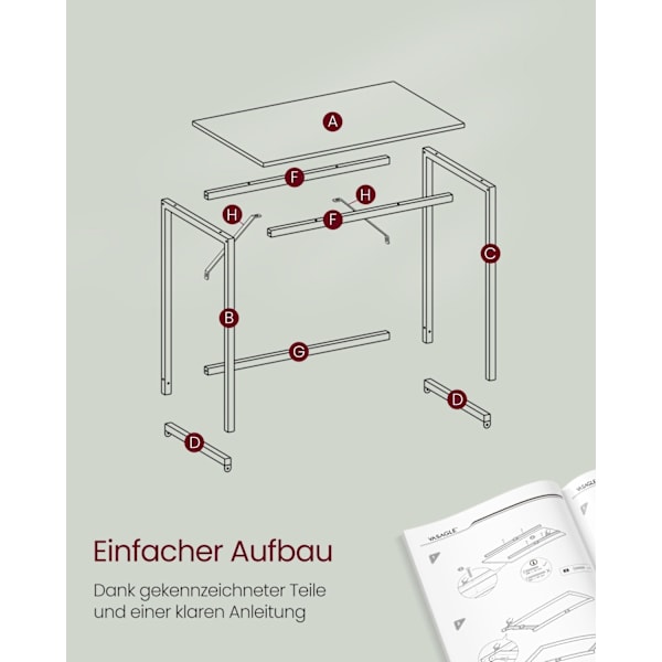 Rootz Modern Desk - Kirjoituspöytä - Työpöytä - Lastulevy ja teräs - 60cm x 120cm x 76cm