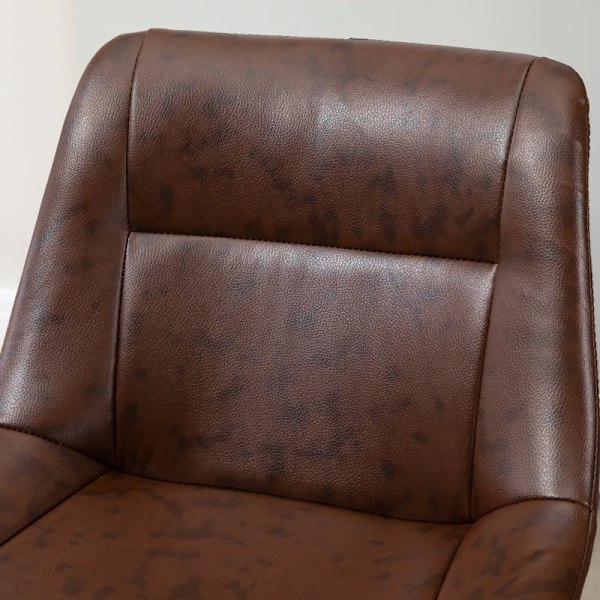 Rootz Set med 2 barstolar - Justerbar i höjdled - Inklusive fotstöd - Moderna kökspallar - PU-läder - Svart + Brun - 46,5 cm x 50 cm x 108 cm