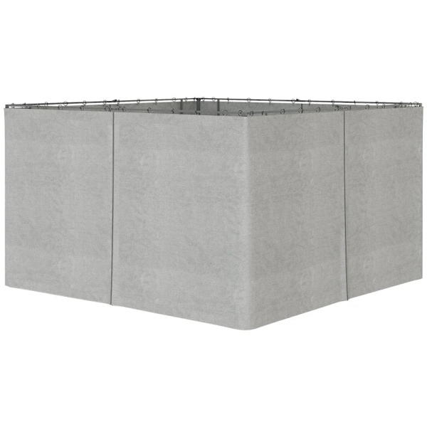 Rootz Gazebo - Sidopaneler - C-ringar - Krokar - Hållbar - Långvarig - Ersättningsgardiner Gazebo - Fyrkantiga - Rundade stänger - 100% polyester - Lj