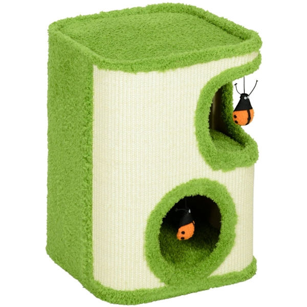 Rootz Scratching Barrel for Cats - Scratching Paradise - Sleeping Retreat - Sisal & Plush Comfort - 38cm x 38cm x 52cm