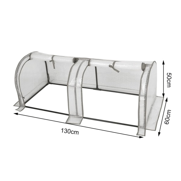 Rootz Foliengewächshaus - Drivhus - Plantebeskytter - Havely - Tomathus - Havebrug - Plantehaven - Hvid - 26,4 x 8,6 x 3,9 tommer