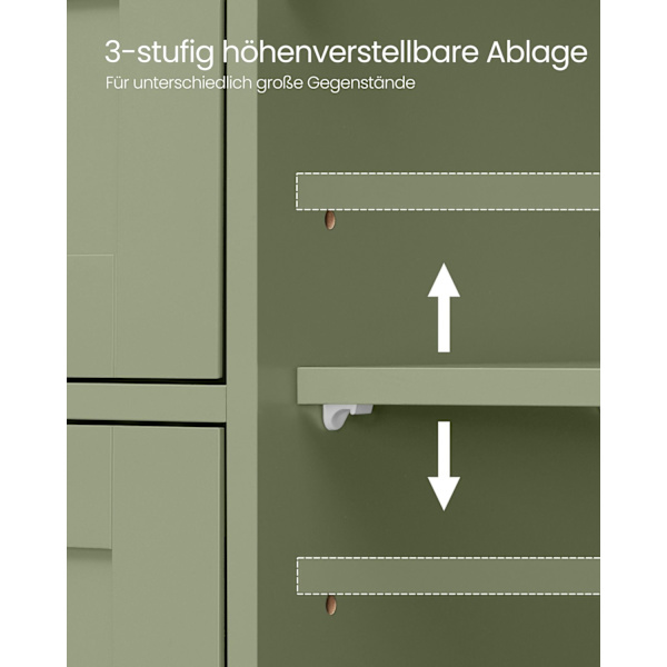 Rootz Forest Green Förvaringsskåp - Högt skåp - MDF - 45 kg Översta hyllkapacitet - 30 cm x 55 cm x 82 cm