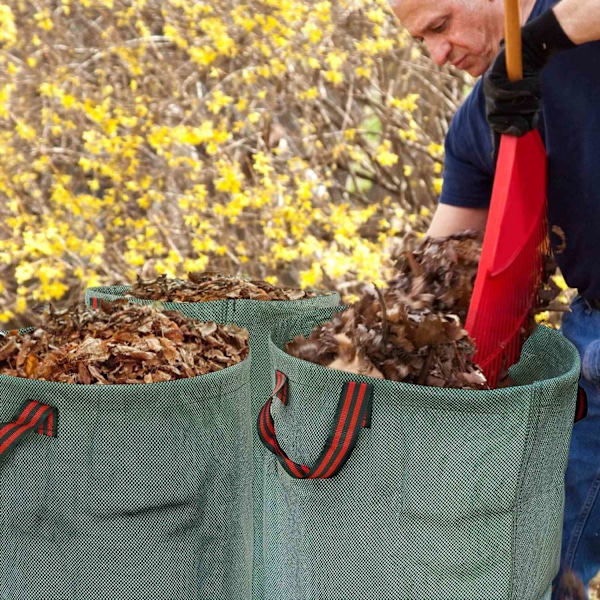 Rootz 3x120L Garden -säkkisarja - Vedenpitävät lehtipussit - UV -kestävät jätepussit - Kestävä ja taitettava - Ø45 x 76h cm
