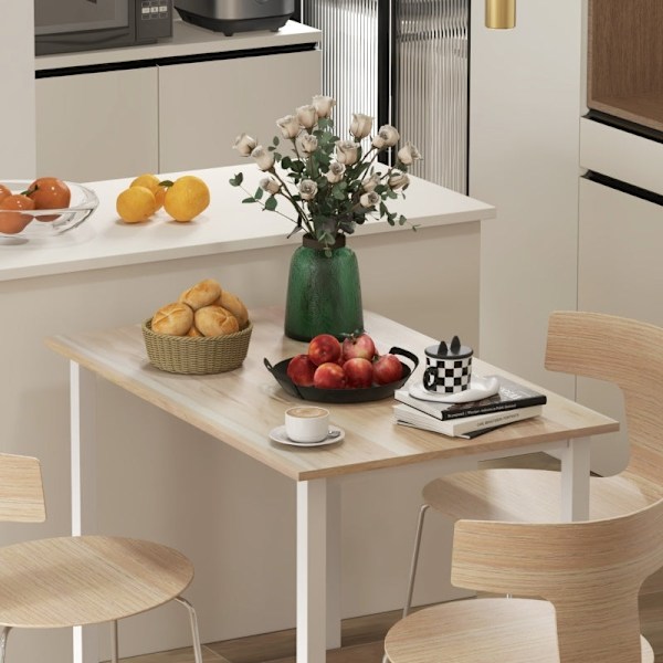 Rootz matbord för 6 personer - Utfällbart bord - Platssparande matbord - Lätt att rengöra - 160L x 70W x 76H cm - MDF och stål