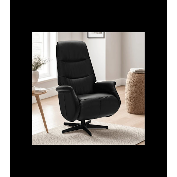 Rootz Fåtölj - Läderfåtölj - Vridstol - Justerbar komfort - Ergonomiskt stöd - Hållbar design - 79cm x 90cm x 114cm