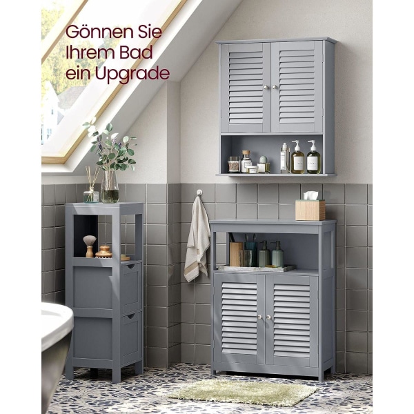 Rootz badrumsskåp - Förvaringsenhet - Organizer - MDF-konstruktion - Mystical Grey - 30cm x 30cm x 82cm - Lätt - Robust - Enkel montering